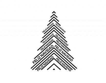 Vinilo decorativo con un árbol - abeto navideño moderno 06159