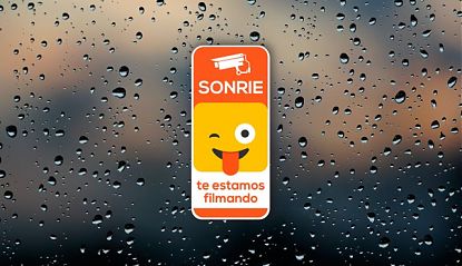  Vinilo adhesivo sonrie te estamos filmando - Stickers Seguridad Sonria lo estamos filmando - Señal Sonríe lo Estamos Filmando 08358