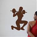  Vinilo decorativo gym mujer levantando pesas 06597