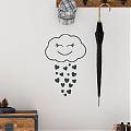  Vinilo decorativo de pared Lluvia de corazones - Decoraciones con amor  06279