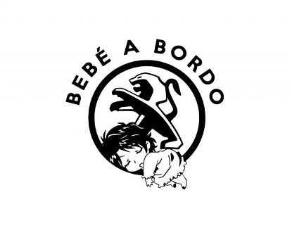  Vinilo Adhesivo BEBÉ A BORDO para Peugeot - Vinilo de Corte en Negro, Blanco y Más Colores - Fabricado en España, Resistente UV 07470