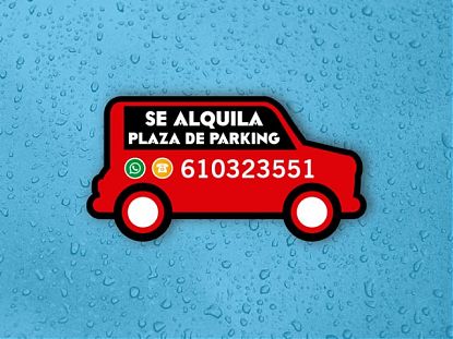  SE ALQUILA PLAZA DE PARKING - Cartel editable impreso a todo color 07622