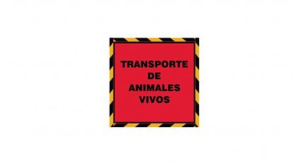  Vinilo Adhesivo “Transporte de Animales Vivos” – Señalización de Seguridad para Remolques 09858
