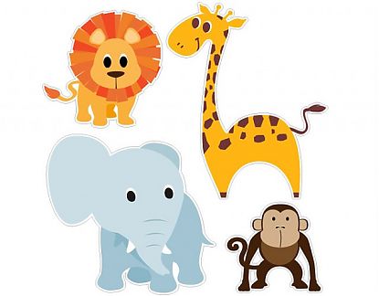  Vinilos Infantiles Animales Cuatro amigos de la selva 01886