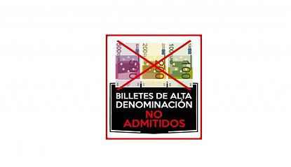  Vinilo Billetes de Alta Denominación No Admitidos 010051
