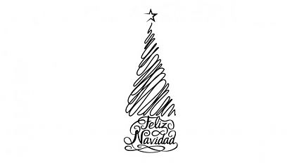  Vinilo Decorativo Árbol de Navidad Minimalista con Texto FELIZ NAVIDAD 09234