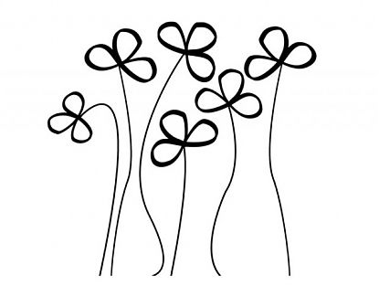  Decoración con vinilos florales Flores de tres pétalos 05566