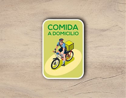  COMIDA A DOMICILIO - Comprar vinilo adhesivo impreso para negocios de hostelería, restauración y tiendas de comida 06919