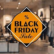 Vinilo Black Friday Sale - Adhesivo Promocional con Marco Diamante para Escaparates y Cristales 010052