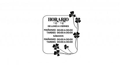  Vinilo decorativo con horario personalizado para que tu negocio siempre esté visible 09395