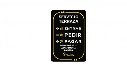  0Vinilo Adhesivo Servicio Terraza con Laminado Protector para Mesas – Evita Consultas Repetitivas y Agiliza tu Servicio 10006