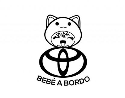  Pegatina de Vinilo BEBÉ A BORDO para TOYOTA - Vinilo de Corte en Varios Colores - Aplicación Óptima en Luneta Trasera, Resistente UV 07464