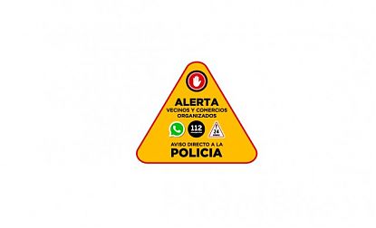 Vinilo adhesivo triangular de advertencia para aumentar la seguridad en comercios y barrios 09789