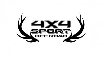  Vinilo adhesivo 4x4 SPORT OFF ROAD — Diseño con cornamenta de ciervo para estética aventurera y todoterreno 09835