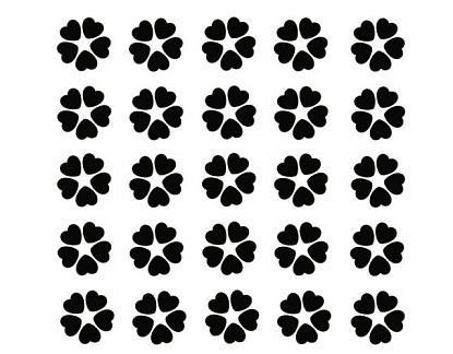  Kit patrones en vinilo adhesivo para la decoración de paredes Trébol de corazones 05016