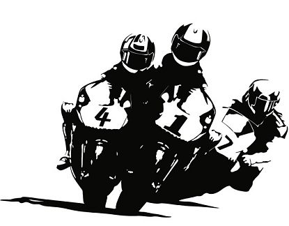  Vinilo Decoración de pared Carrera Clásica de Motos 01792