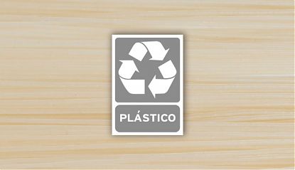  Pegatinas de reciclaje material plástico - Pegatinas adhesivas de reciclaje de plástico para cubos - reciclaje pegatinas 08104
