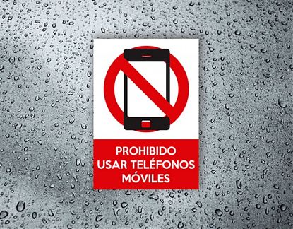  Vinilo adhesivo Prohibido el uso de teléfonos móviles - Etiqueta adhesiva de prohibido el uso de teléfonos móviles - 07287