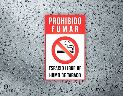  Vinilo adhesivo impreso PROHIBIDO FUMAR - ESPACIO LIBRE DE HUMO DE TABACO - 07226