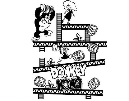  Vinilo decorativo videojuegos Donkey Kong - vinilos decorativos gamer, vinilos decorativos habitación juvenil, vinilos decorativos juveniles 04508
