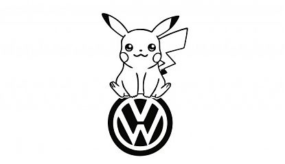  Vinilo adhesivo Volkswagen Pikachu - Pegatinas para personalizar automóviles Wolkswagen  - pegatinas troqueladas Volkswagen 08260