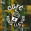  CAFÉ PARA LLEVAR - vinilo adhesivo especial bares y cafeterías 06434