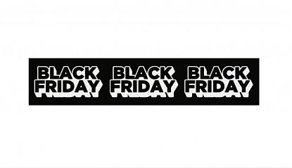  Tira adhesiva Black Friday tipografía blanca extruida - Vinilo empalmable para campaña de noviembre en escaparates 010020