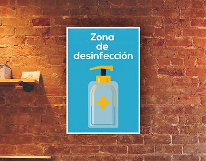  Vinilo decorativo coronavirus ZONA DE DESINFECCIÓN 07042