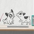  Vinilo adhesivo decoración de paredes Los dos perritos 05725