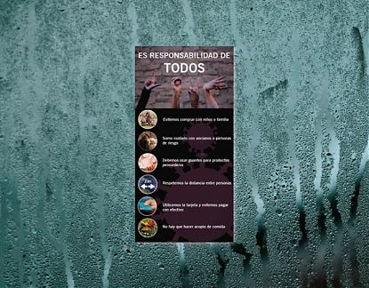  Covid19 - coronavirus - Cartel impreso sobre vinilo adhesivo con recomendaciones para tiendas y comercios 06881