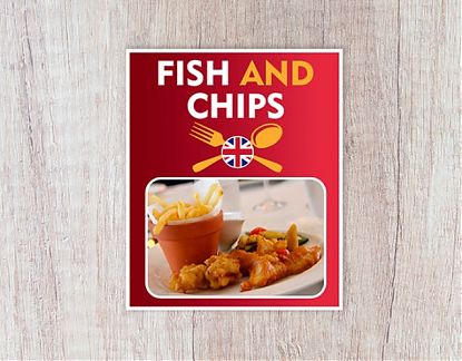  FISH AND CHIPS - Vinilo adhesivo para bares, restaurantes y negocios de hostelería - restauración 07754
