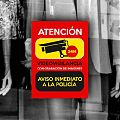  Cartel disuasorio impreso sobre vinilo adhesivo 