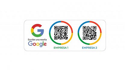 Vinilo adhesivo RESEÑA EN GOOGLE con dos CÓDIGOS QR - Pegatinas de opinión de Google 09773
