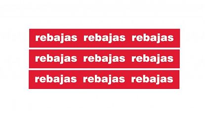  Pack 3 Vinilos Impresos REBAJAS 120x15cm unidad - Adhesivos Modulares para Escaparates de Tiendas 010012