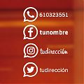  Vinilo decorativo personalizado redes sociales, WhatsApp + Facebook + Instagram + Twitter 05200