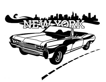  Muscle Car americano en Nueva York - Vinilo decorativo 04512