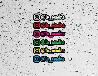  Colección de 6 pegatinas troqueladas y personalizadas INSTAGRAM 06854