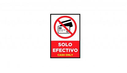  Vinilo Adhesivo Impreso SOLO EFECTIVO - CASH ONLY 09050