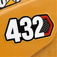 Vinilo impreso modelo 432 Caterpillar con laminado para retroexcavadora 010011