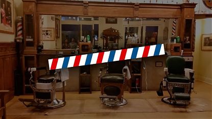  Tira de vinilo adhesivo impreso a todo color para la decoración de barberías - barbershop y peluquerías 08321