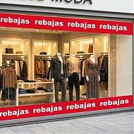 Pack 3 Vinilos Impresos REBAJAS 120x15cm unidad - Adhesivos Modulares para Escaparates de Tiendas 010012