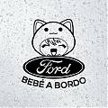  Vinilo Adhesivo BEBÉ A BORDO para coches FORD - Vinilo de Corte en Varios Colores - Ideal para Cristales 07462