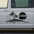 Vinilo decorativo caravaning Puesta de sol en Malibú 05526