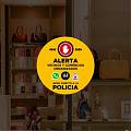  Vinilo adhesivo circular amarillo de seguridad para barrios y comercios en España 09790