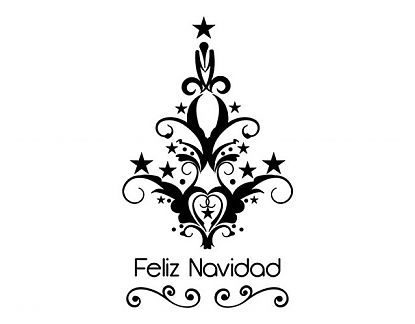  Adhesivos navidad - vinilos navidad escaparates - Árbol de Navidad con texto03604