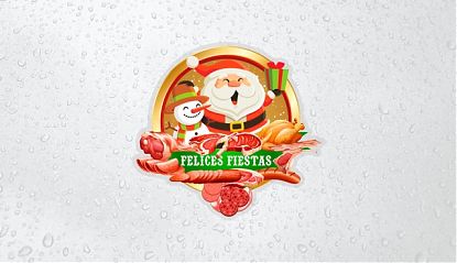  Adornos navideños-navidad para carnicerías y charcuterías en vinilo adhesivo - carteles navideños, pegatinas navidad 08455
