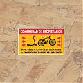  Vinilo Adhesivo Informativo: “COMUNIDAD DE PROPIETARIOS - EVITA ROCES Y MANCHAS EN LAS PAREDES AL TRANSPORTAR TU BICICLETA O PATINETE” 09437