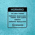  Vinilo decorativo personalizado con horario para tiendas, comercios y empresas 08285