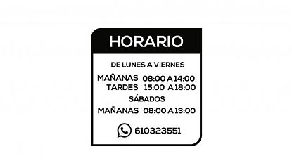  Vinilo decorativo personalizado con horario para tiendas, comercios y empresas 08285