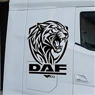 Vinilo de Corte Felino y Logo DAF | Adhesivo para Camión sin Fondo, +20 Colores y Medidas 010008